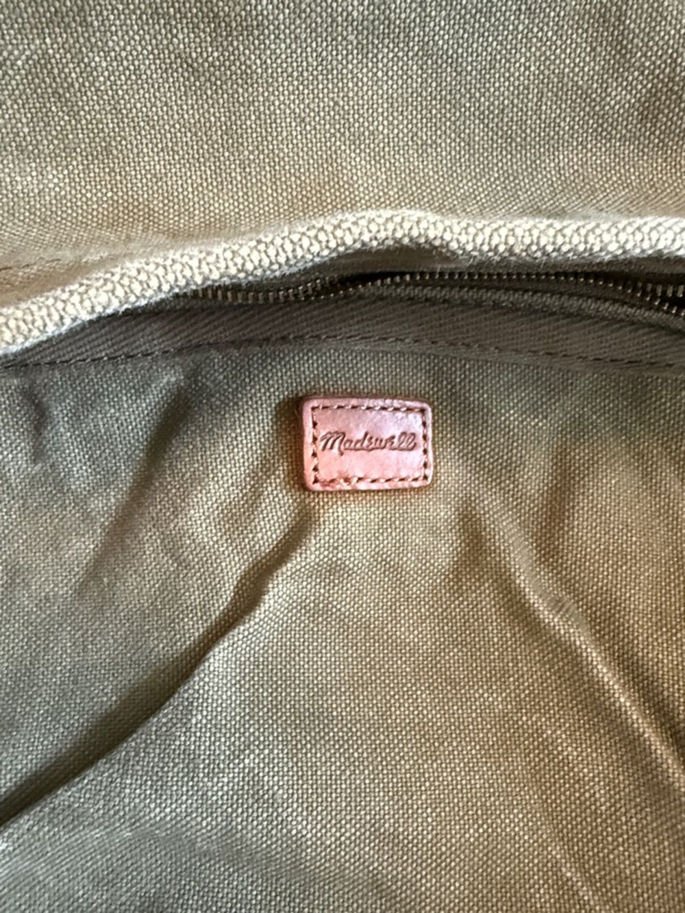 Madewell Olive Canvas Tote with Leather Handles - Picture 4 of 11